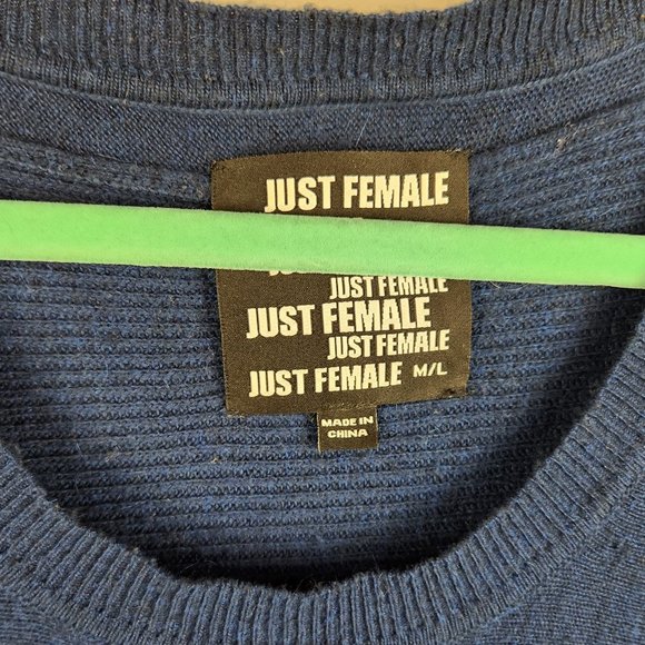 Just Female Wool Mohair Oversized Ribbed Tunic Blouse Top M/L - Picture 6 of 7